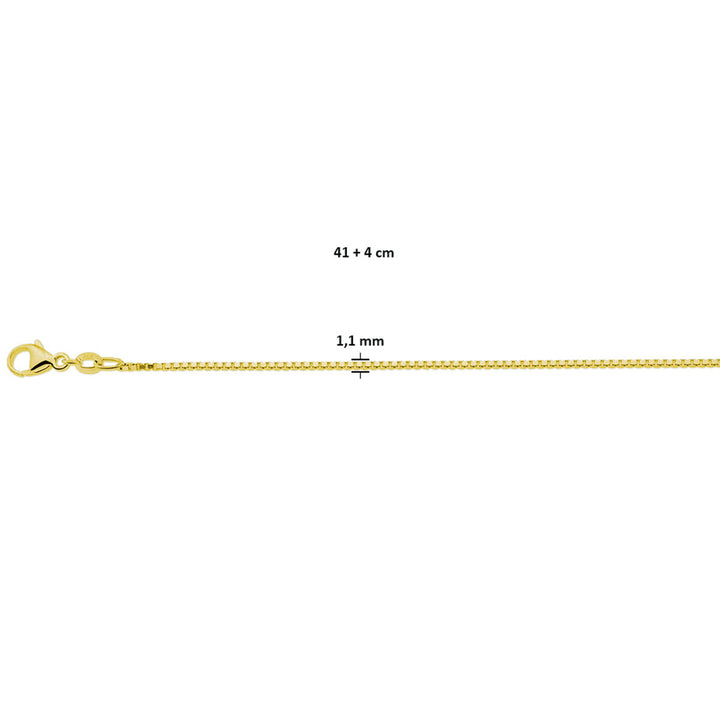 Halskette Venezianer 1,1 mm 41 + 4 cm 3 Mikron Silber vergoldet (gelb)