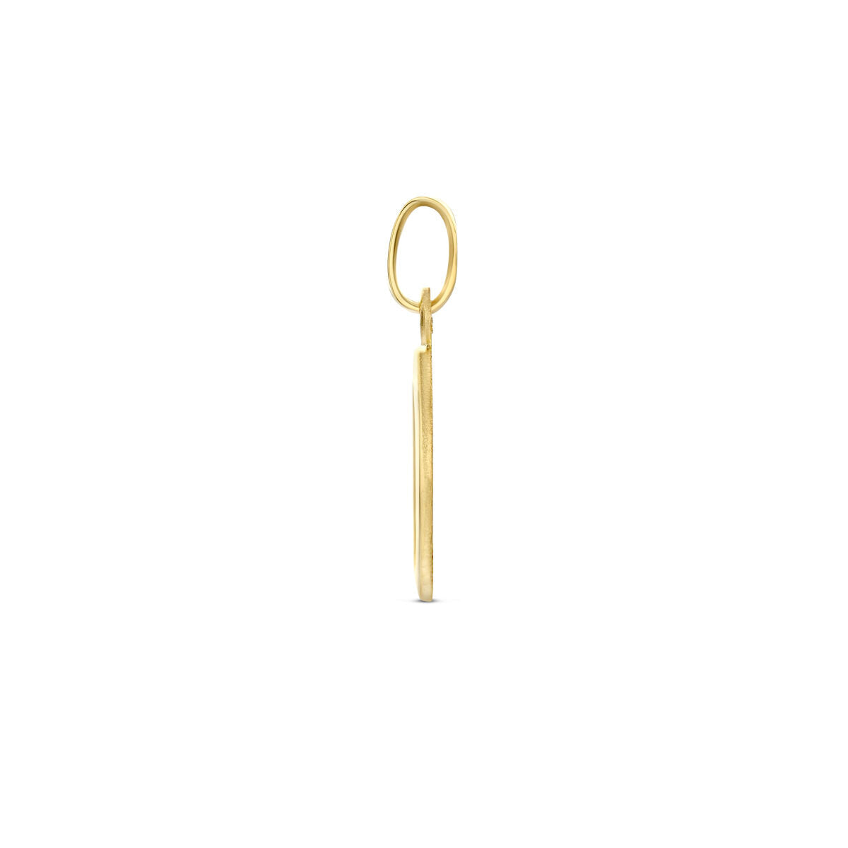 Anhänger oval Engel poliert/matt 19 mm 14K Gelbgold