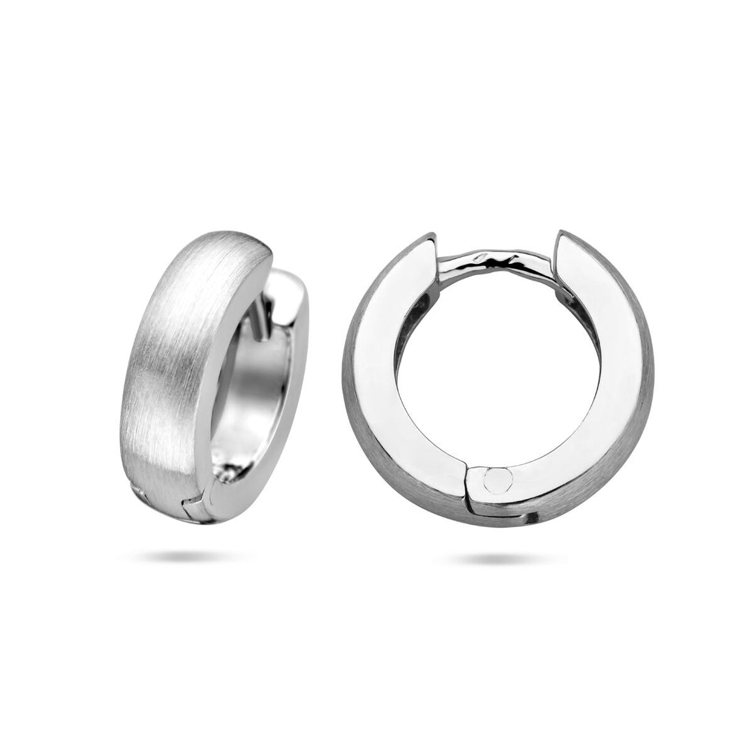 flache Ohrhänger 4,0 mm poly/mattsilber rhodiniert