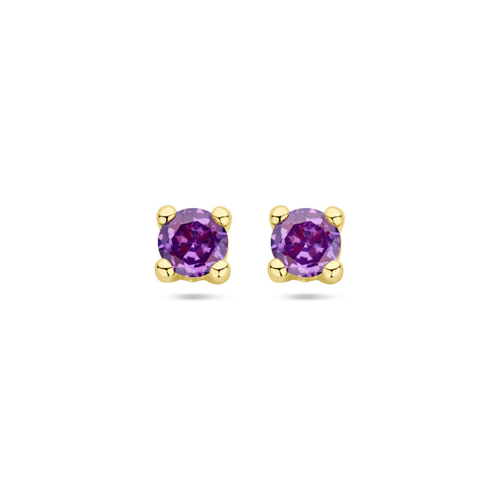 Ohrstecker Synth. Amethystist 14K Gelbgold