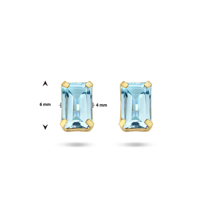 Ohrstecker Blautopas 14K Gelbgold