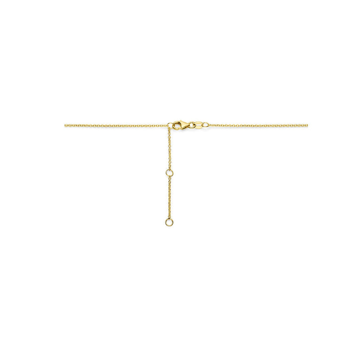 Halskette Herzen 41 - 43 - 45 cm 14K Bicolor Gold Gelb/Weiß