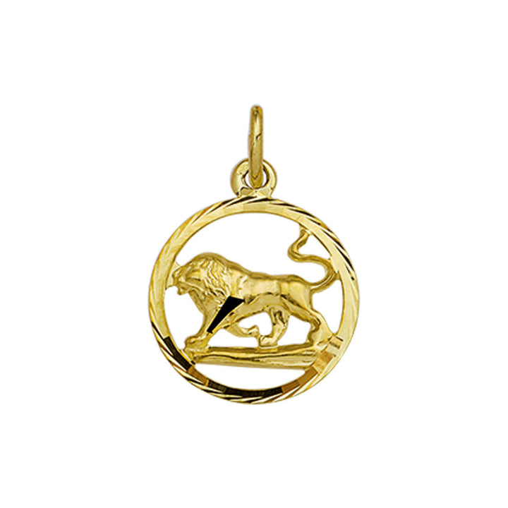 De hanger sterrenbeeld gediamanteerd 14K geelgoud uit de Van der Kooij Collectie is een uniseks sieraad met leeuw in uitgesneden stijl, ronde omlijsting en een oogje voor eenvoudige bevestiging aan een ketting.