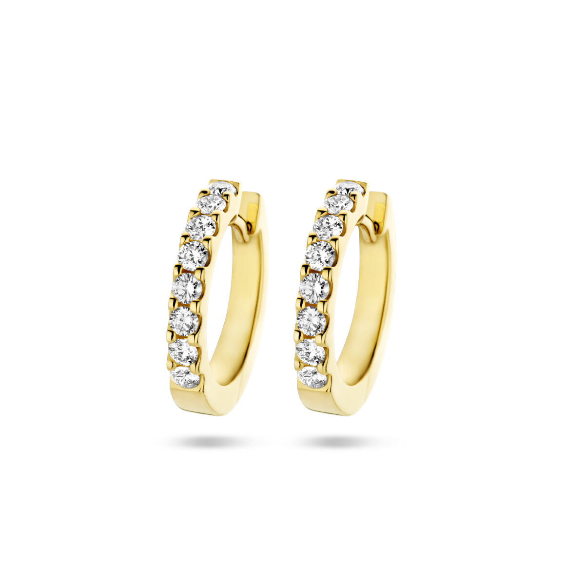 Klapp-Ohrringe aus 14K Gelbgold mit 10 funkelnden Diamanten, insgesamt 0,50 ct