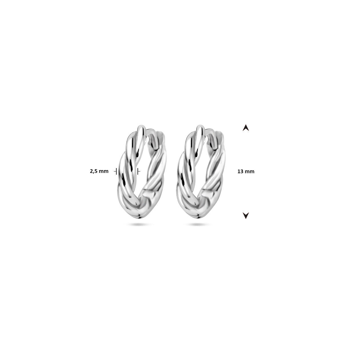 Klappcreolen Rohr 2,5 mm Silber rhodiniert