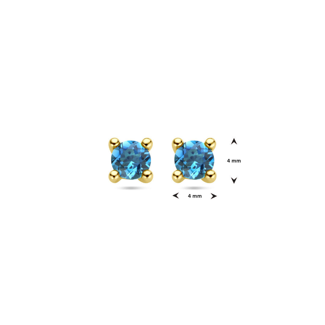 Ohrstecker London Blue Topas 14K Gelbgold