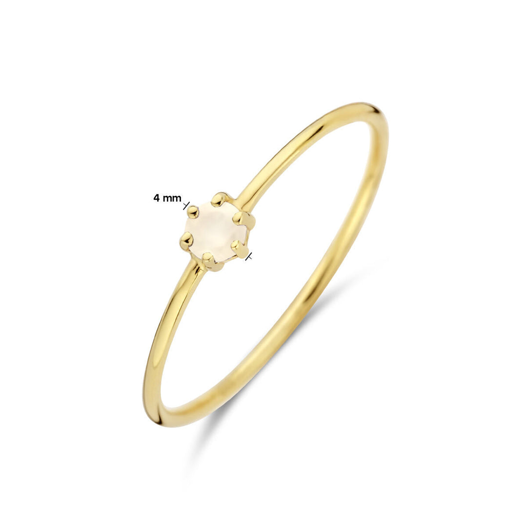 Ring mit Geburtsstein Mondstein 14. Juni Gelbgold