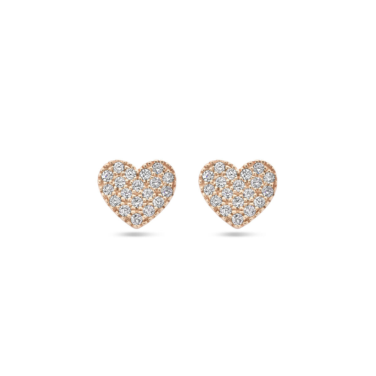 Ohrstecker Herz Diamant 0.11ct (2x 0.055ct) H SI 14K Roségold
