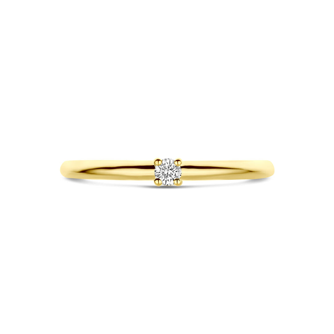 ring diamant 0.05ct h si 14K geelgoud