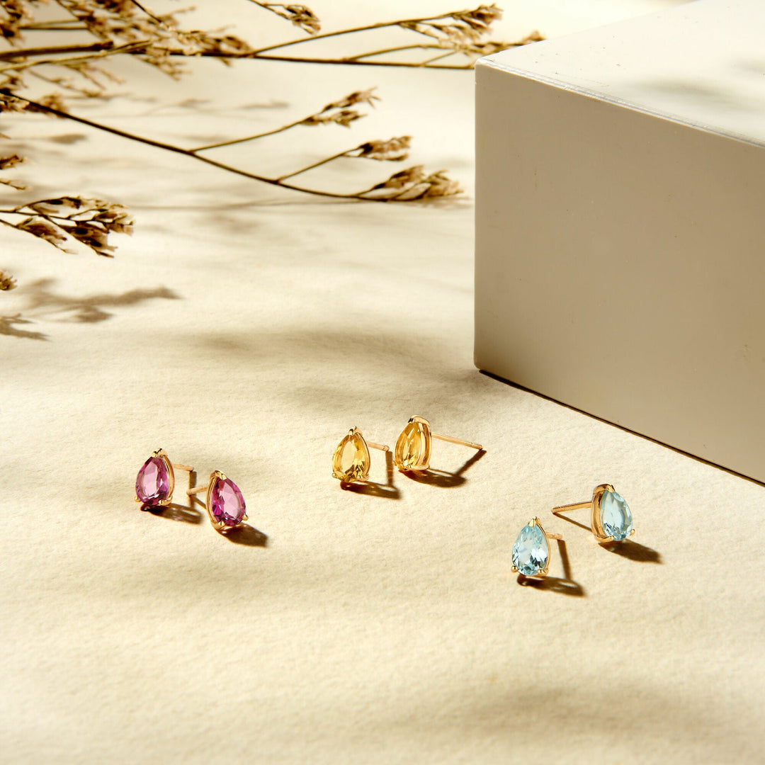 Ohrstecker Citrin 14K Gelbgold