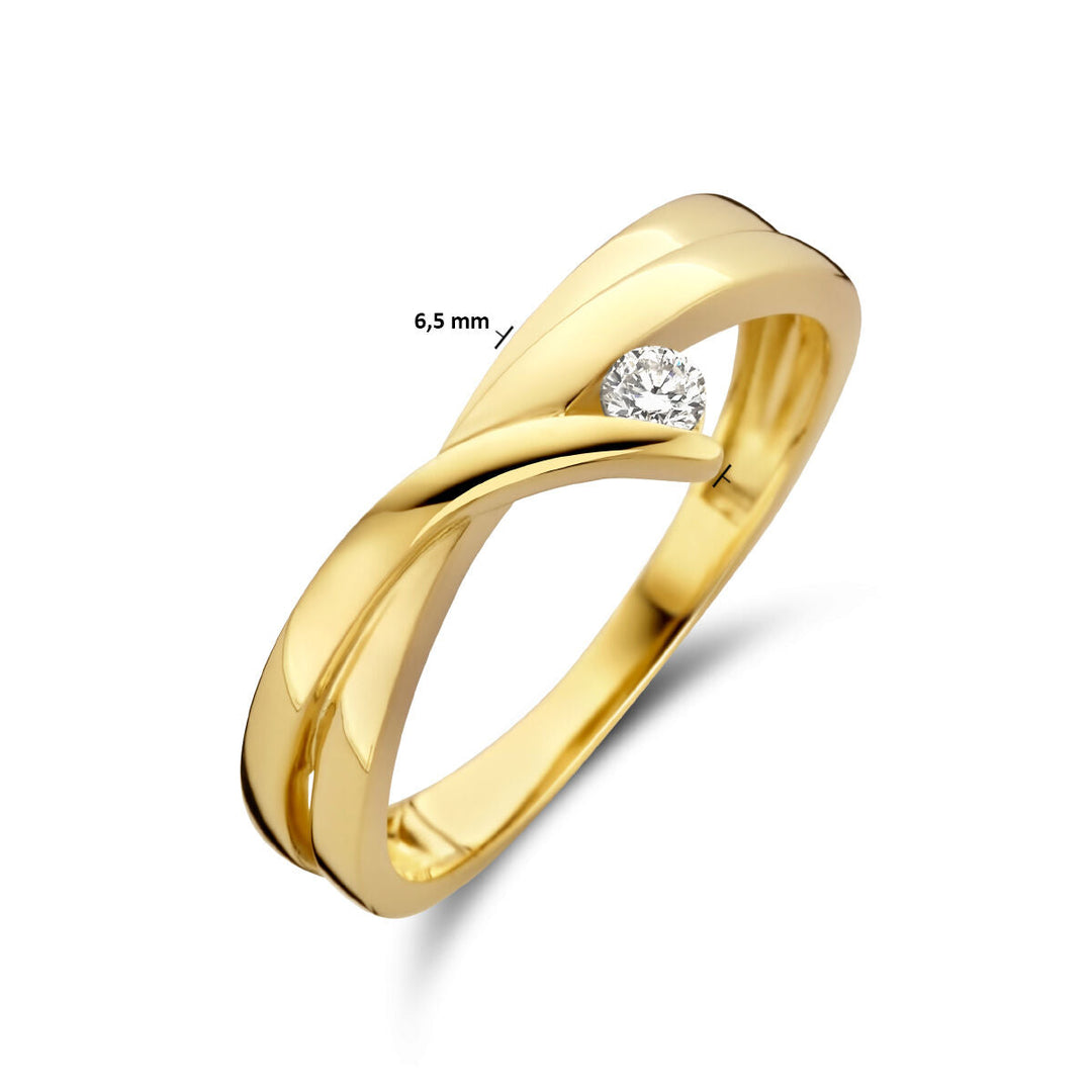 Ring Diamant 0,06 ct h SI 14K Gelbgold
