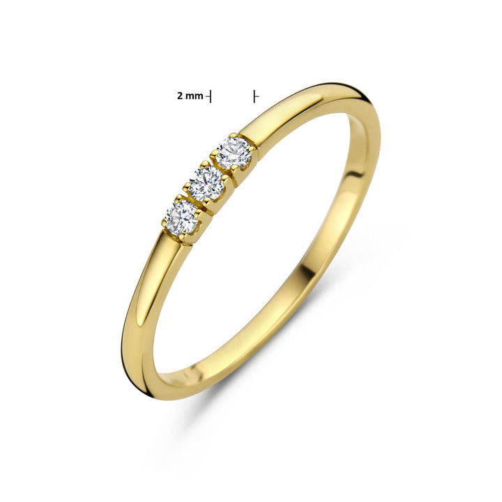 Memoirenring Trilogy Diamant 0,09 ct H SI 14 K Gelbgold