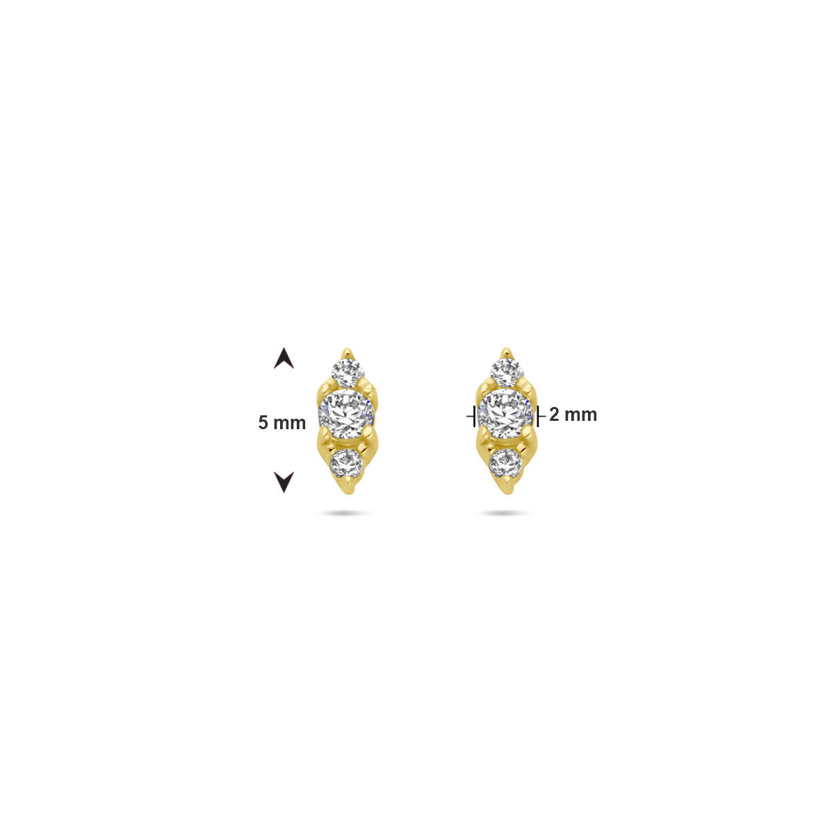 Ohrstecker Zirkonia 14K Gelbgold