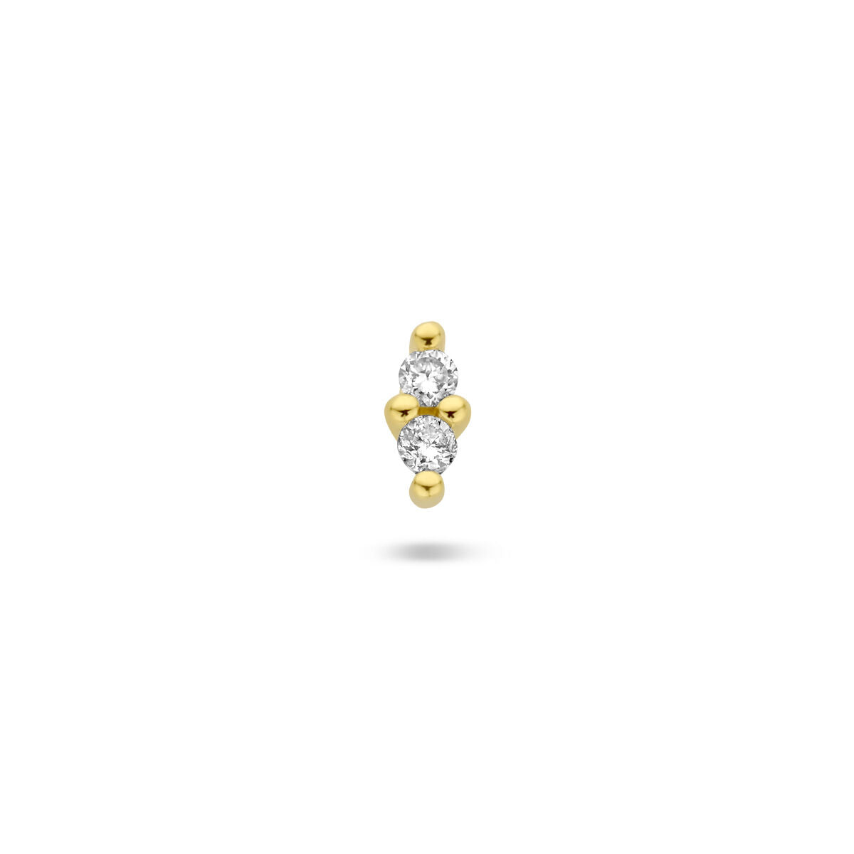 Ohrstecker aus 14K Gelbgold mit zwei Diamanten von 0,02 ct in H P1 Qualität