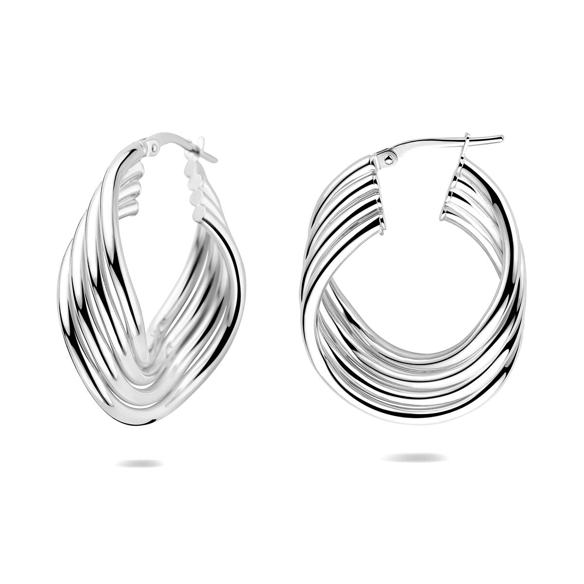 Rhodinierte Damen-Ohrringe aus Silber – 31,5 mm