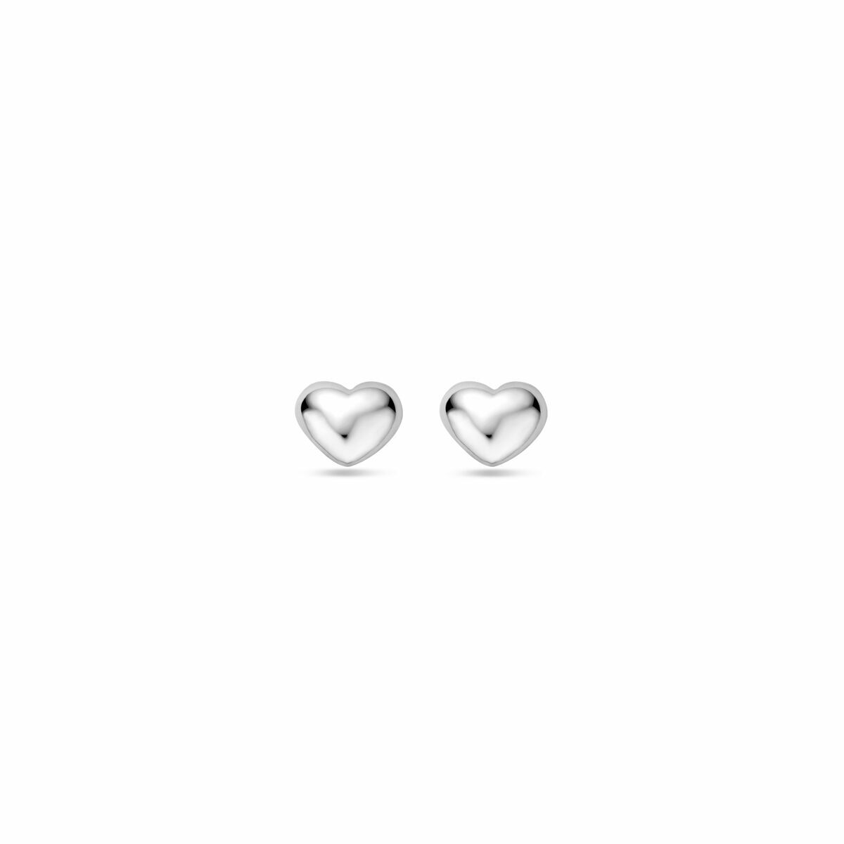 Ohrstecker in Herzform, 3,5 mm, aus rhodiniertem Silber
