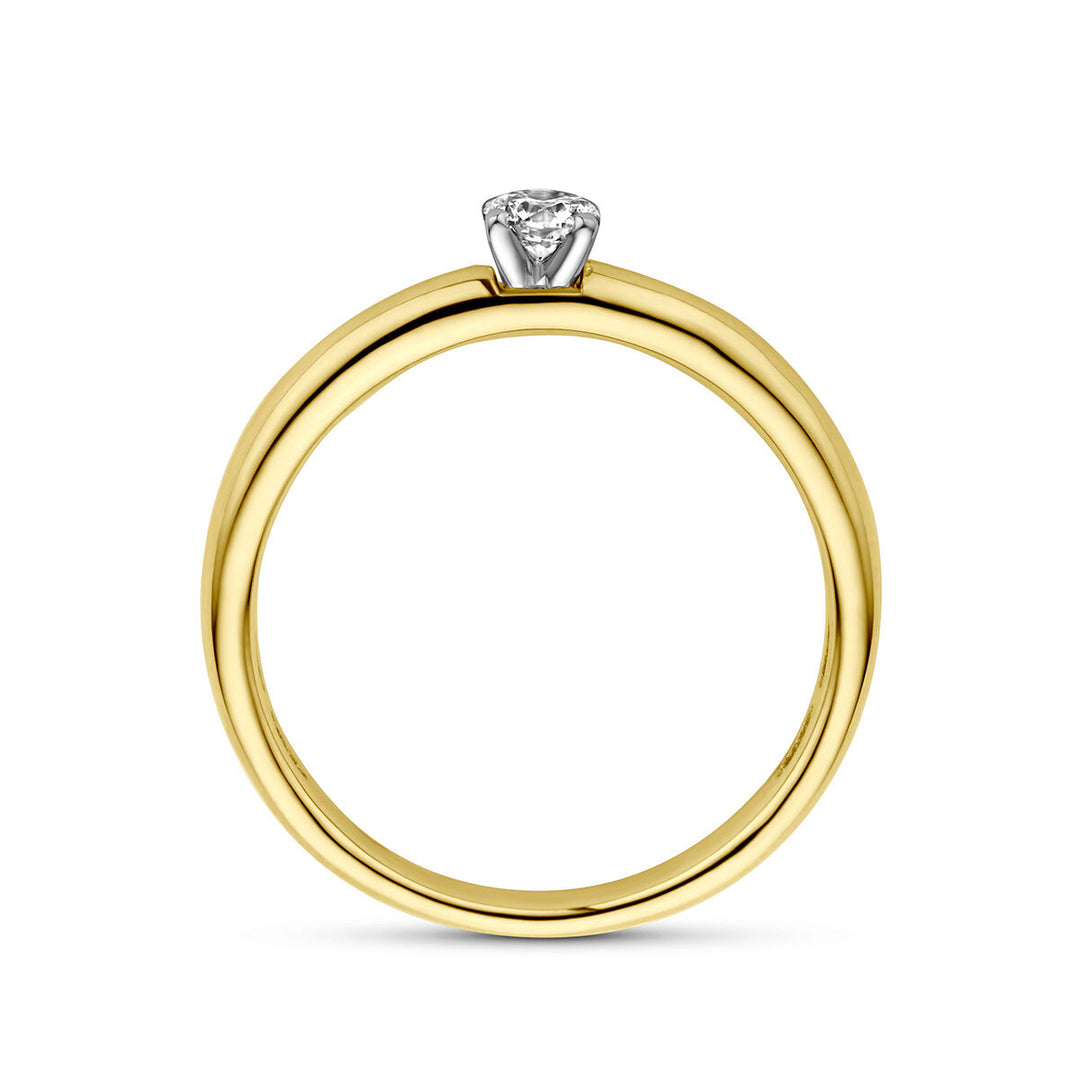 Ring Diamant 0,15 ct h si 14K Bicolor-Gold gelb/weiß