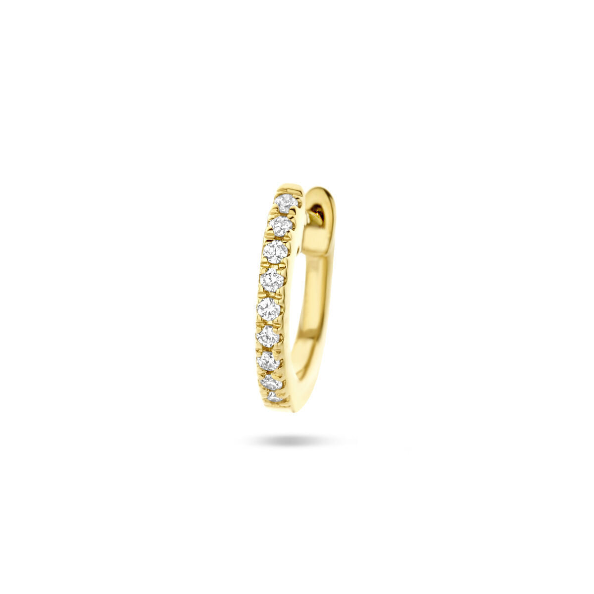 Klapp-Ohrring aus 14K Gelbgold mit 0,03 ct Diamanten, 9,5 mm lang