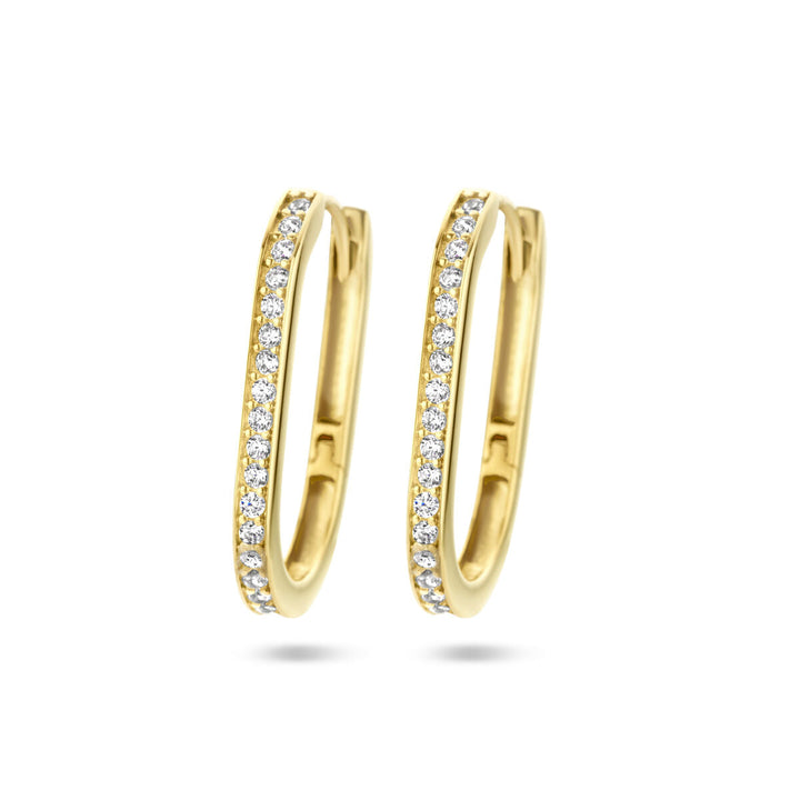 Ohrhänger Büroklammer Zirkonia 14K Gelbgold