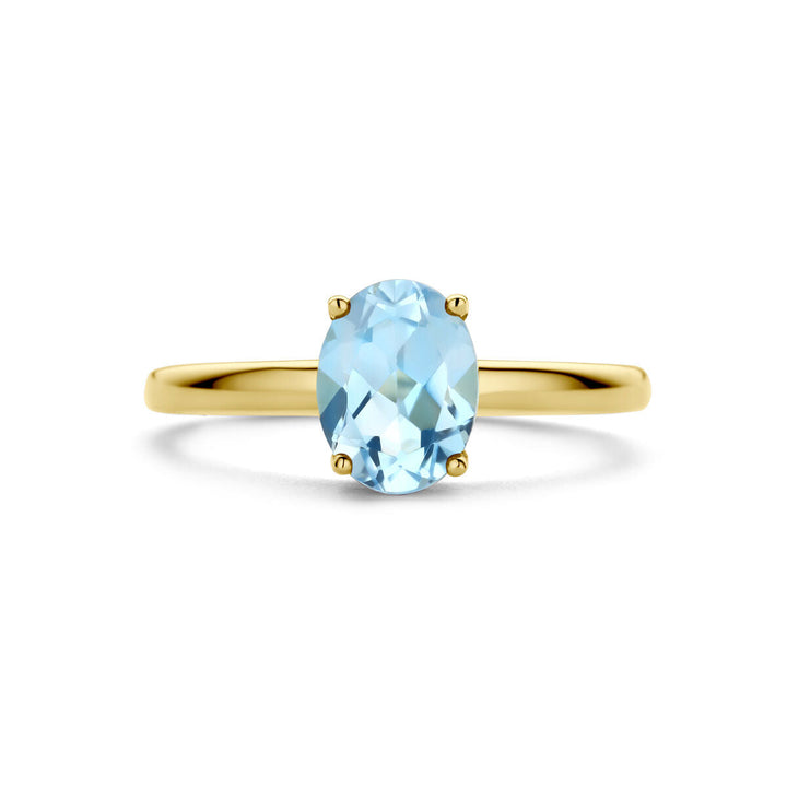 Ring Blautopas 14K Gelbgold