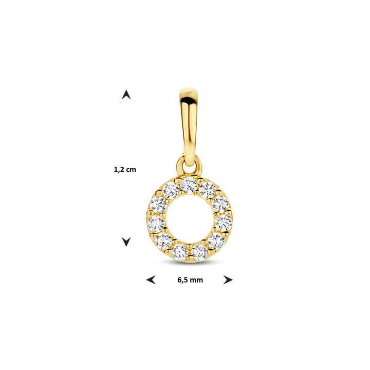 Anhänger runder Zirkonia 14K Gelbgold