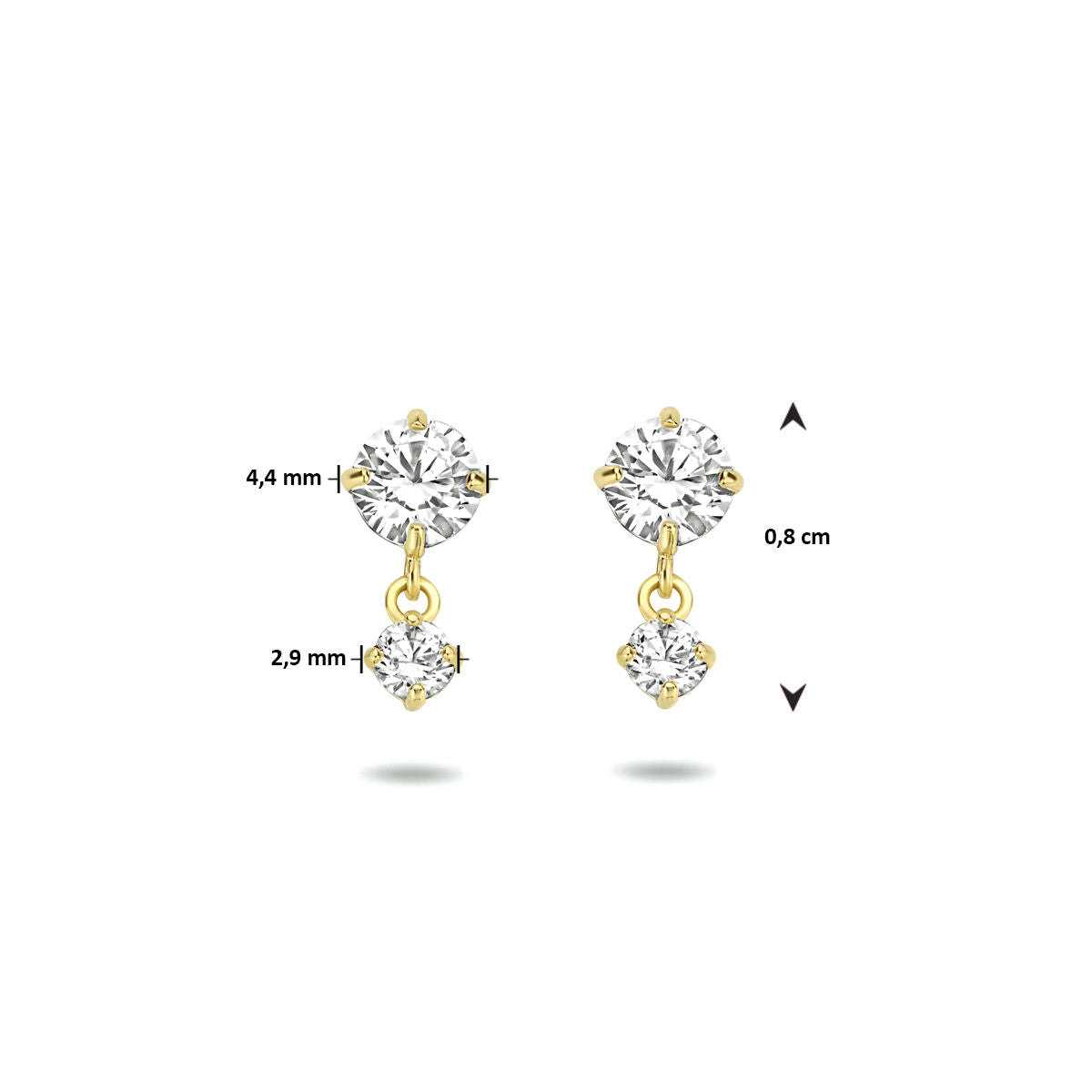 Ohrringe Zirkonia 14K Gelbgold