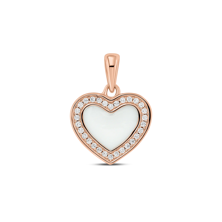 De Demi | AsHanger massief | Zirkonia van Juwelier van der Kooij is een hartvormige hanger met een roségouden rand, een witte kern, een sprankelende zirkonia rand en een bijpassend hangeroog. Inclusief verzendkit voor eenvoudige verzending.