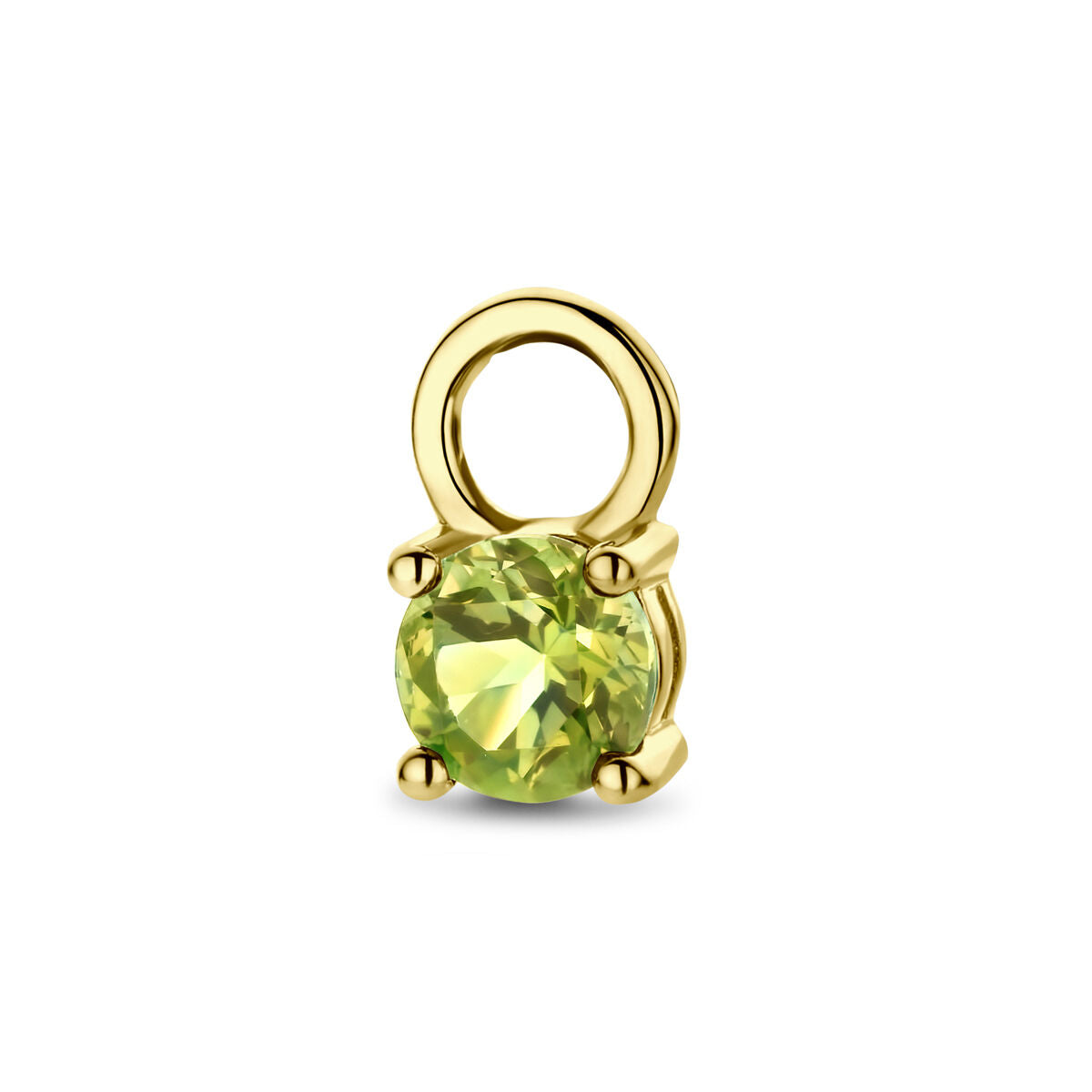 Ohrringanhänger mit rundem Peridot in 14K Gelbgold