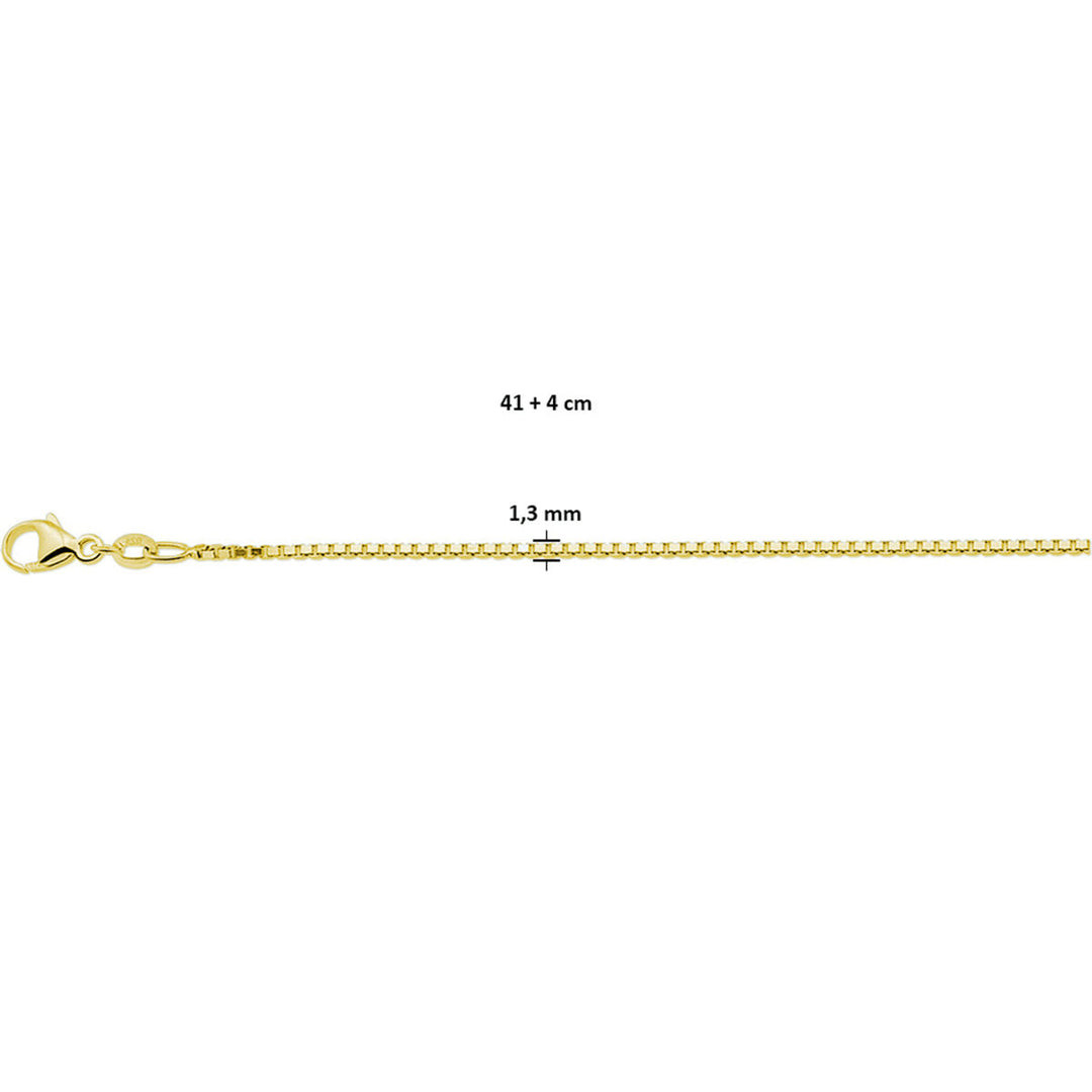 Halskette Venezianer 1,3 mm 41 + 4 cm 3 Mikron Silber vergoldet (gelb)