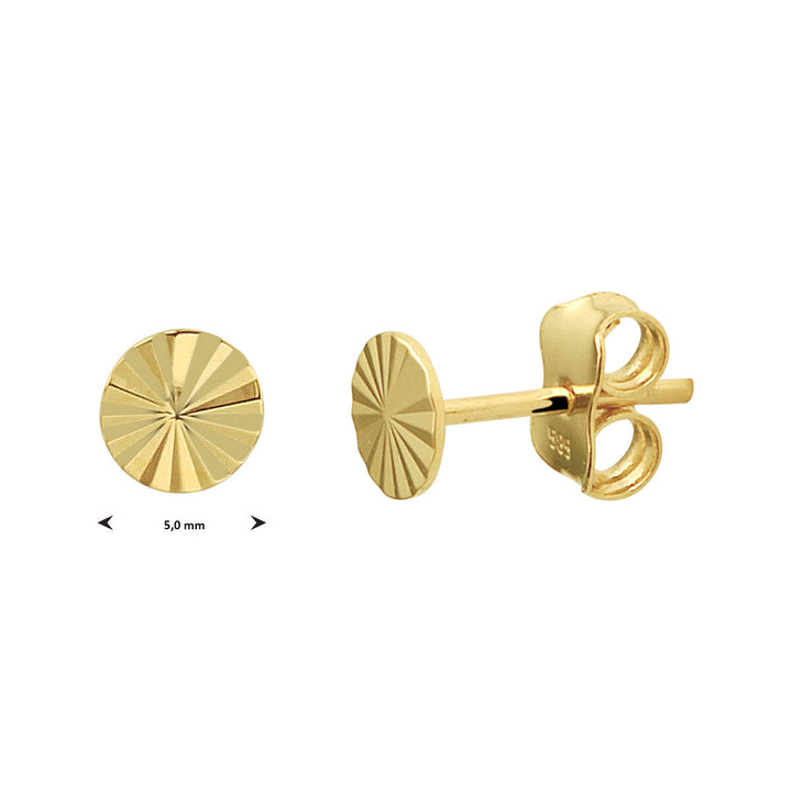 Ohrstecker rund diamantiert 14K Gelbgold