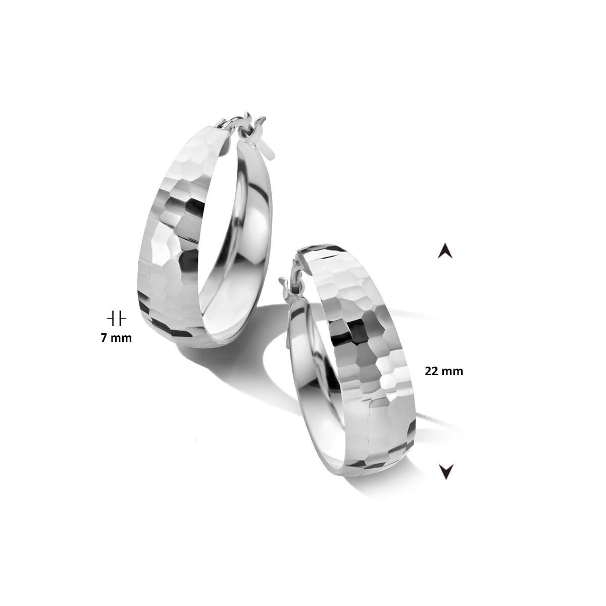 Ohrringe diamantiert 7,0 mm Silber rhodiniert