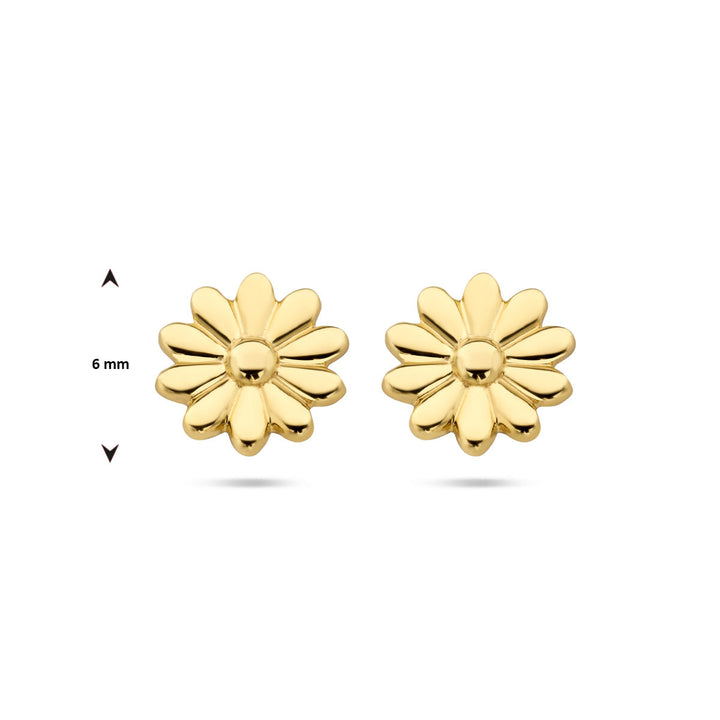 Blumen-Ohrstecker aus 14-karätigem Gelbgold