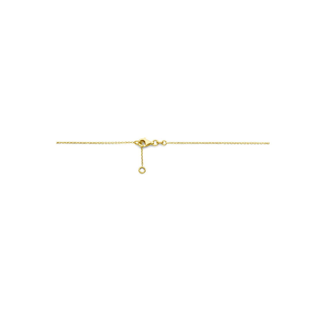 Gold Damenhalskette rosa Opal und Rubin 14K