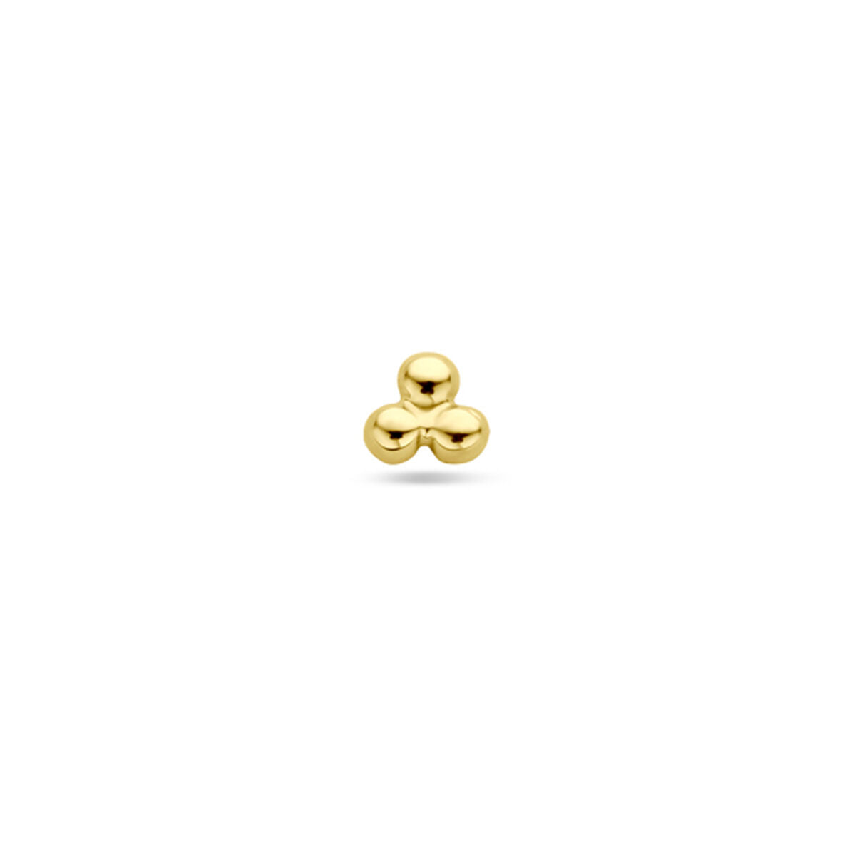Flachkopf-Piercing mit drei 3 mm Kugeln aus 14K Gelbgold