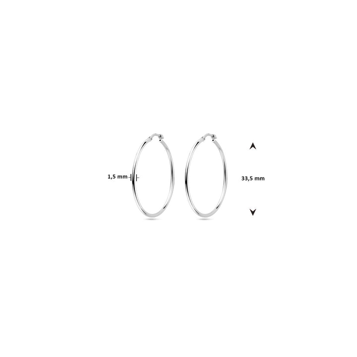 Ohrringe Rundrohr 1,5 mm Silber rhodiniert