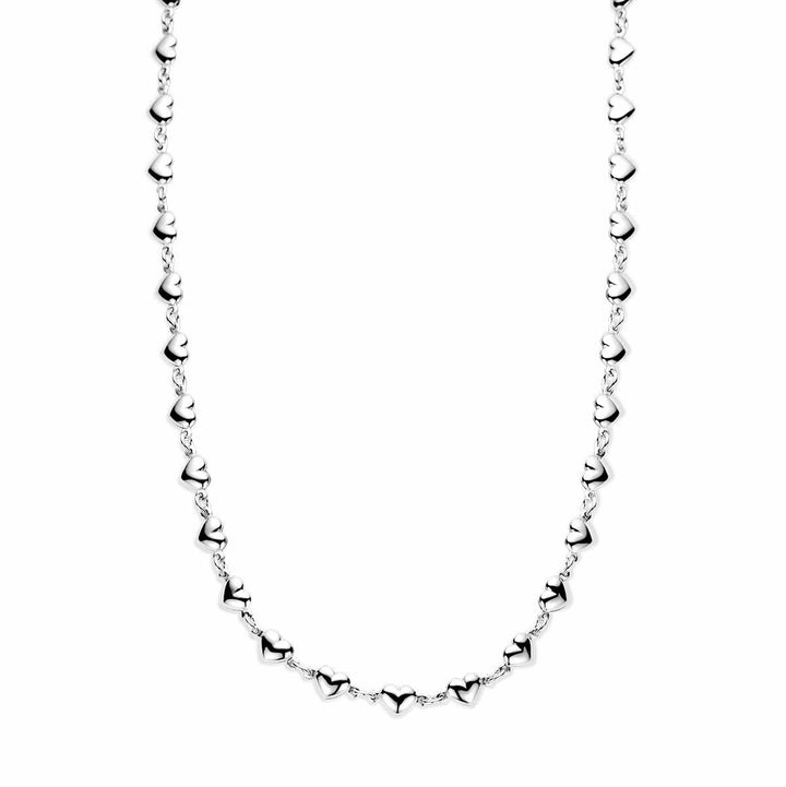 Halskette Herzen 41 + 4 cm Silber rhodiniert