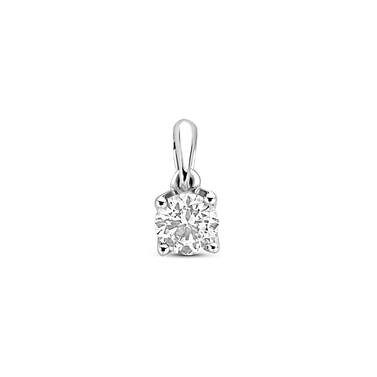 Hänger mit lab-grown Diamant 0,25 ct, 9,5 mm, in 14K Weißgold gefasst