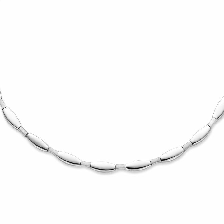 Halskette, Halsreif, 5,5 mm, 43 cm, Poly/Silber matt, rhodiniert