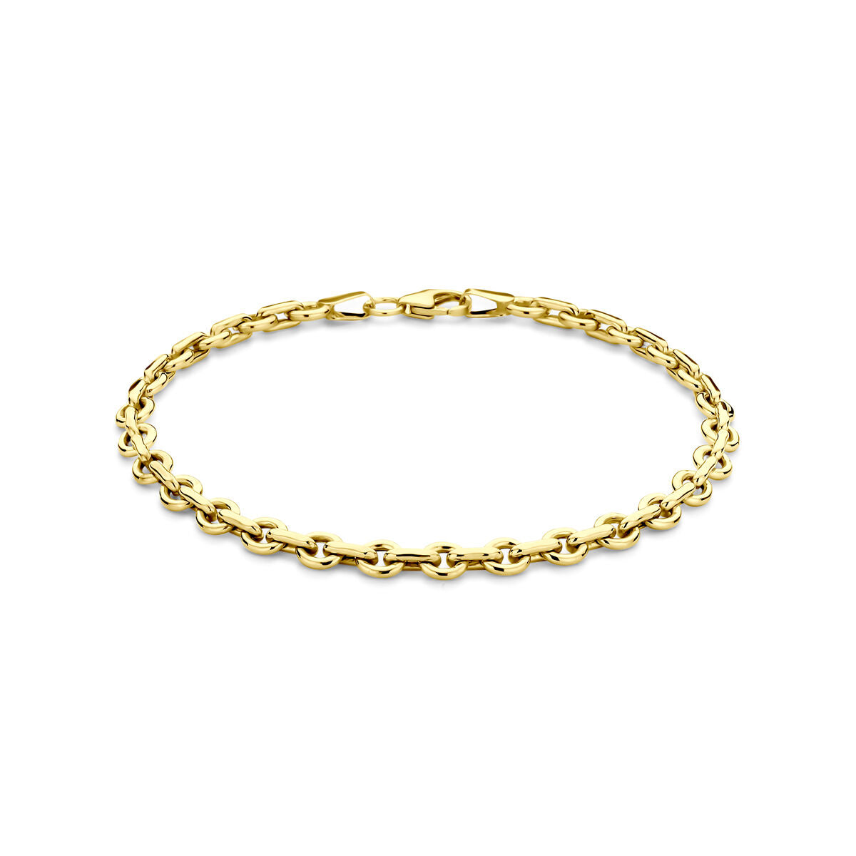 Damenarmband aus 14k Gelbgold mit silberner Kern, feine Gliederkette in goldener Farbe