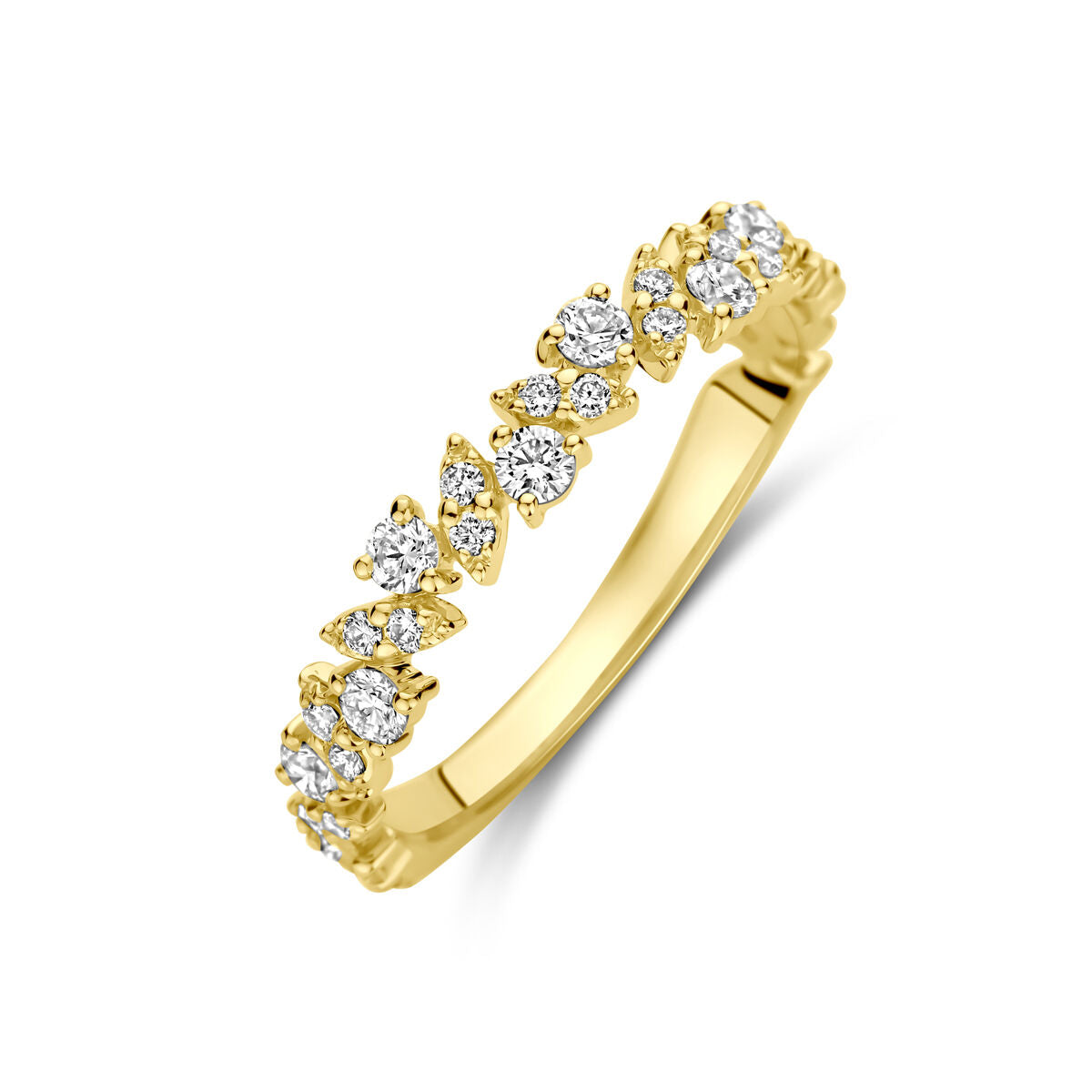 Ring aus 14K Gelbgold mit 0,49 ct Diamanten in verschiedenen Formen