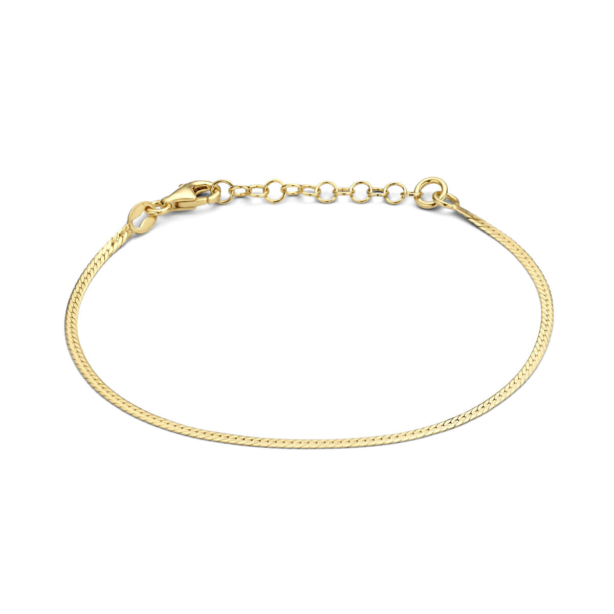 Vergoldetes Silberarmband mit Gourmette-Gliedern und Karabinerverschluss