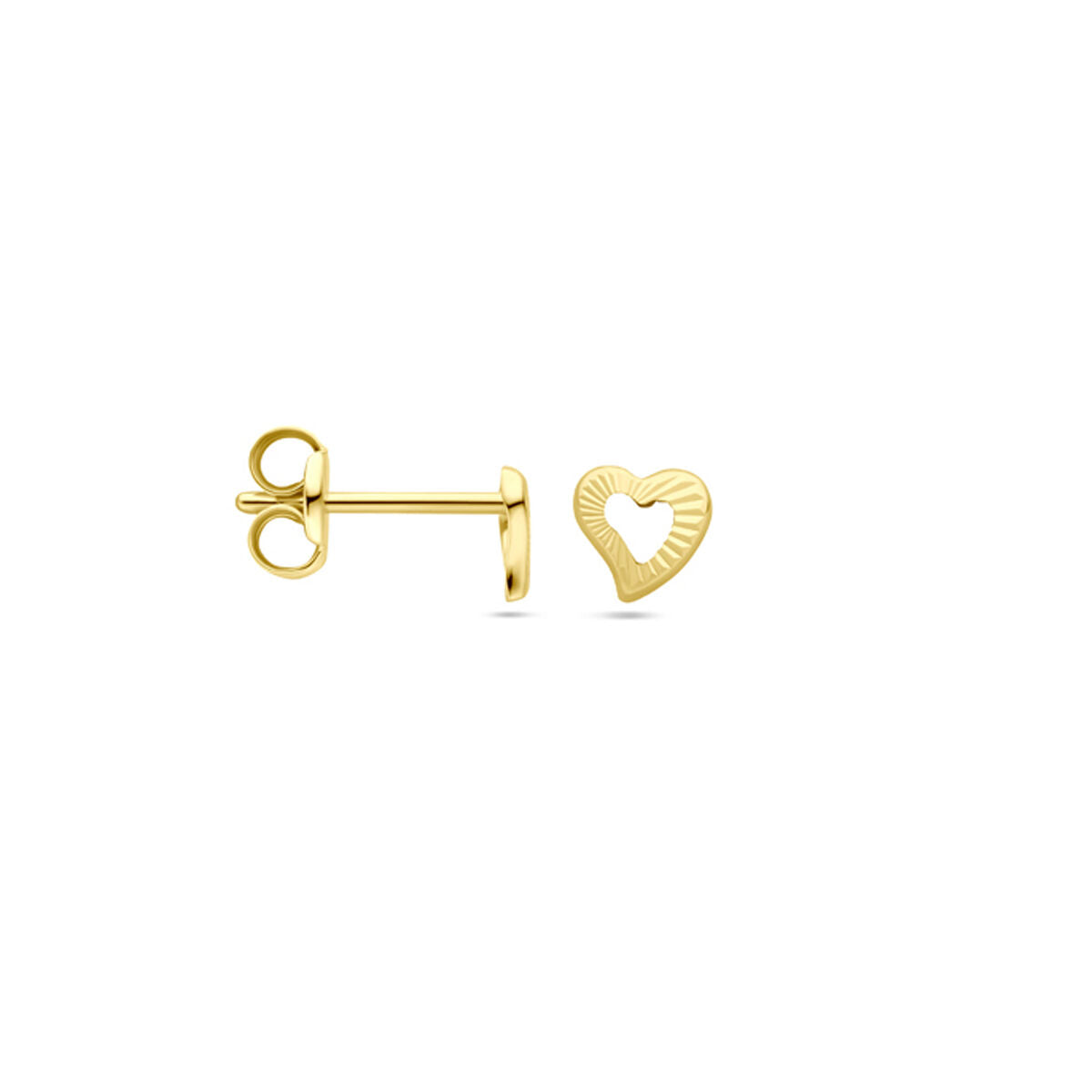 Ohrstecker Herz 4,5 mm 14K Gelbgold