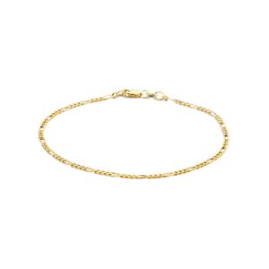 Armband aus goldfarbenem Metall mit Figaro-Gliedern und Karabinerverschluss