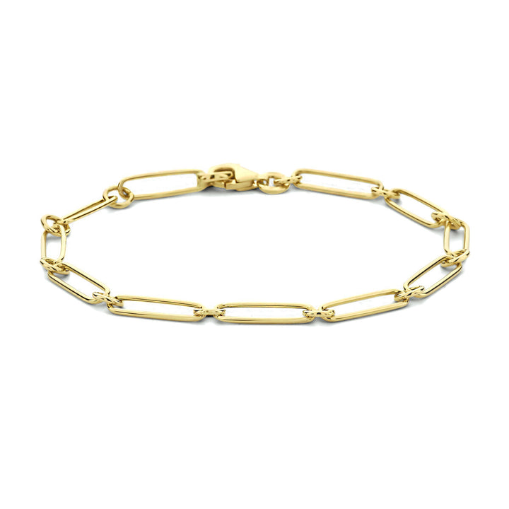 Goldarmband Damen Büroklammer Flachrohr 14K