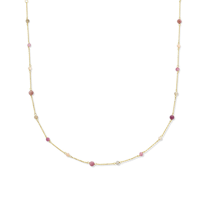 Halskette Turmalin 40 - 42 - 44 cm 14K Gelbgold