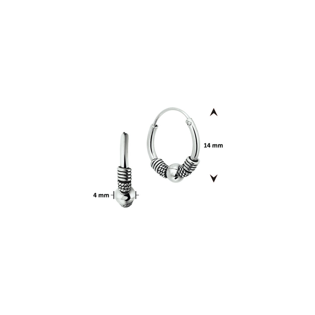 Ohrringe Oxi Bali 4,0 mm Silber oxidiert