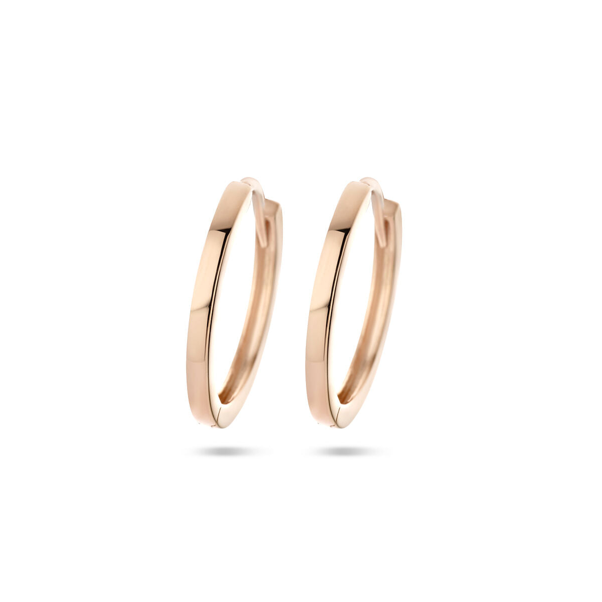 Klapp-Ohrringe aus 14K Roségold mit glatter, polierter Oberfläche