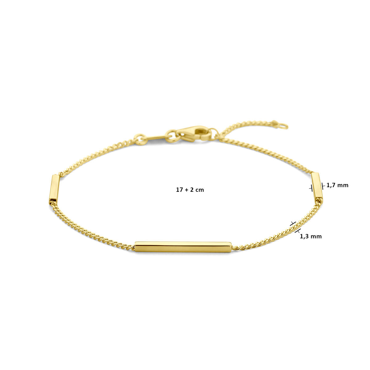 Armbandstäbe 17 – 19 cm 14K Gelbgold