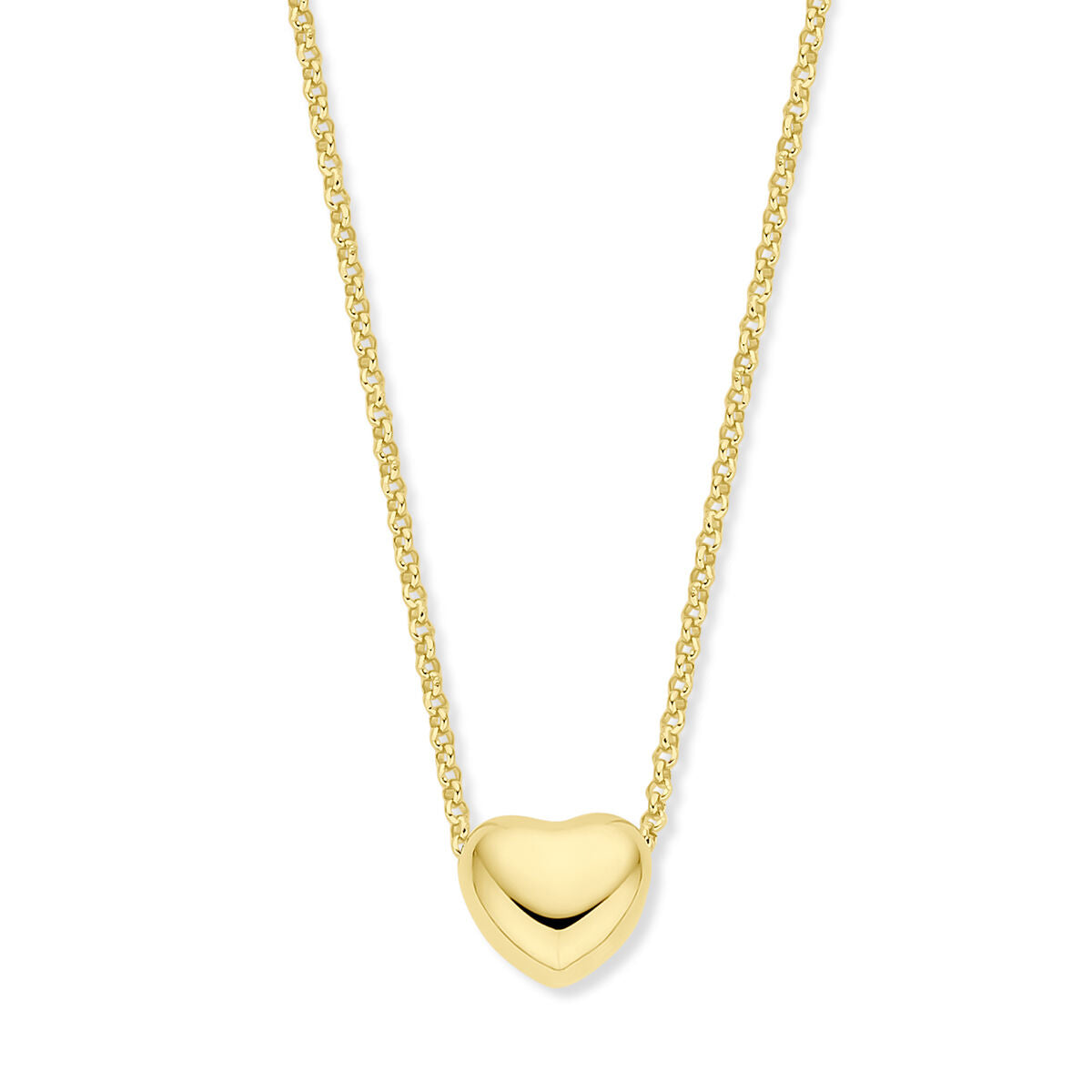 Collier mit herzförmigem Anhänger aus vergoldetem Silber, 1,5 mm Kette, 40 + 5 cm lang