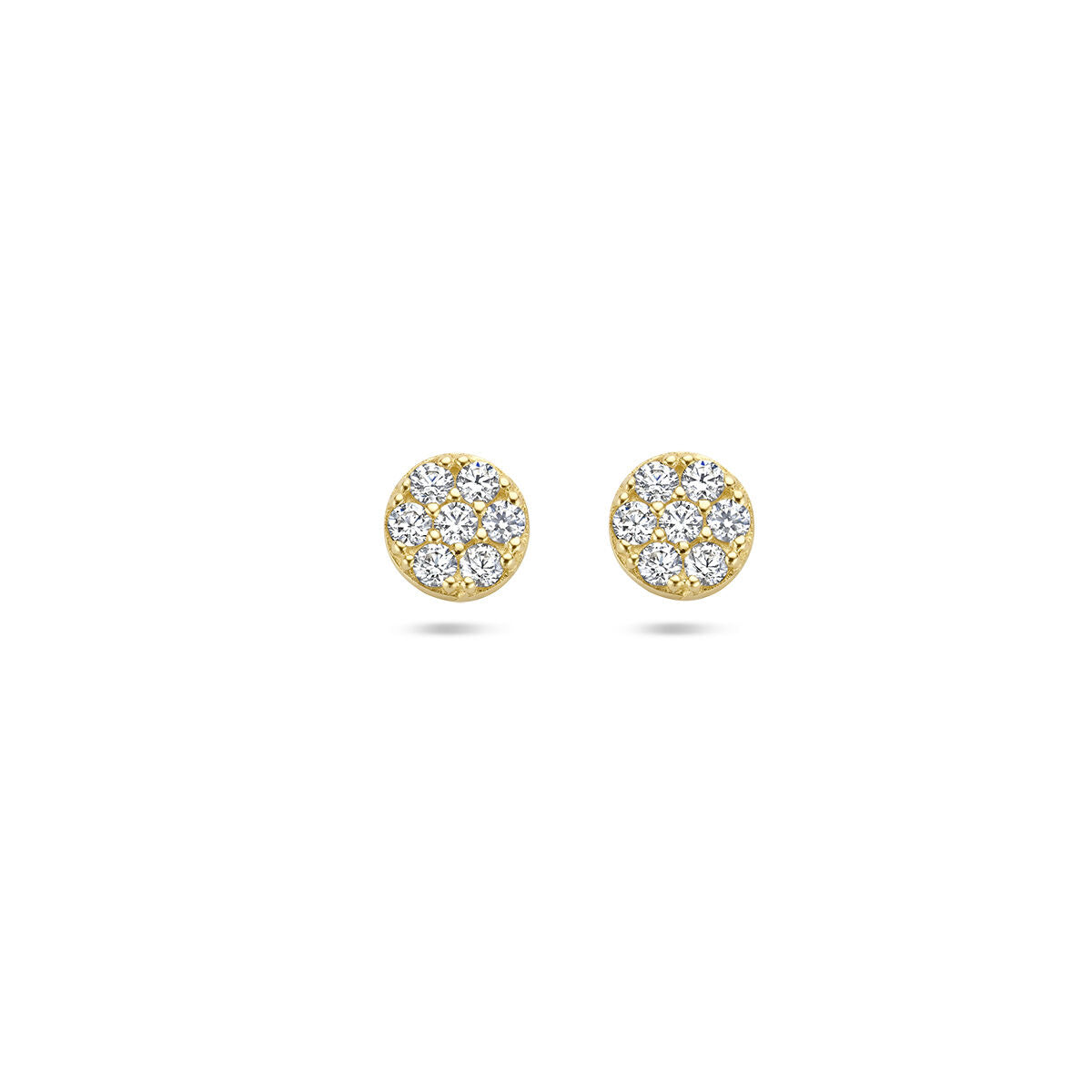 Ohrstecker aus 14K Gelbgold mit Zirkonia in Blumenform